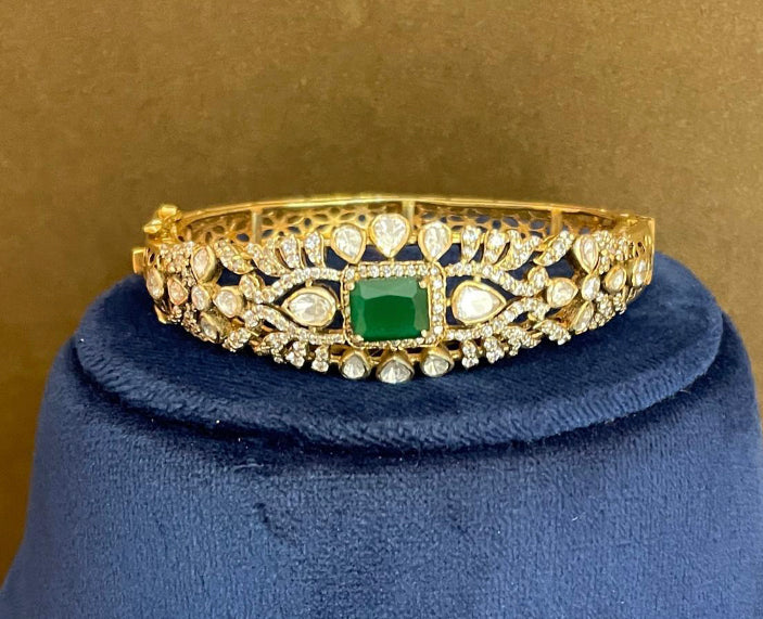 925 Silver Vaidya Victorian Polki Bangle