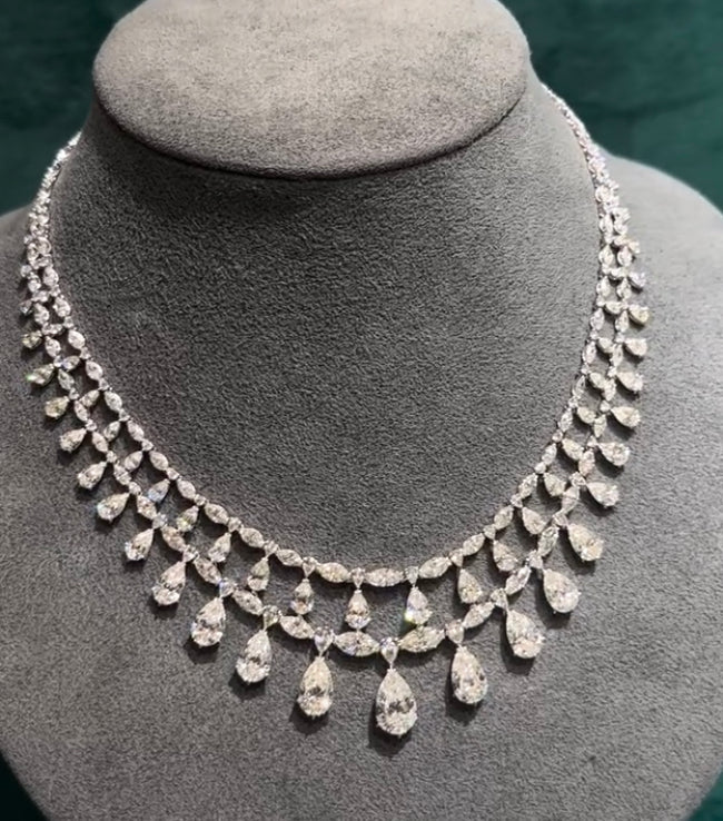 925 Silver Raha Swarovski Necklace - Amrrutam Jewellery