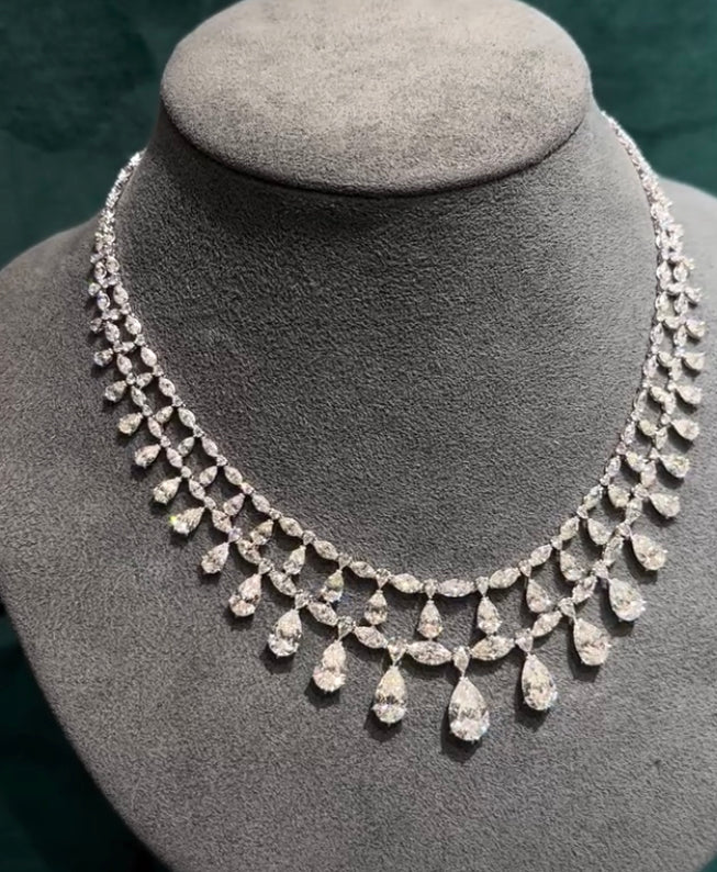 925 Silver Raha Swarovski Necklace - Amrrutam Jewellery