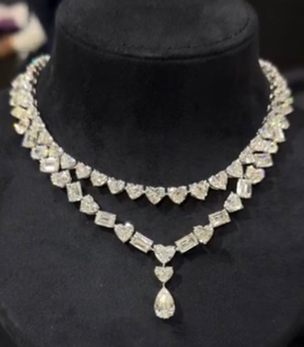 925 Silver Nyasa Swarovski Necklace - Amrrutam Jewellery