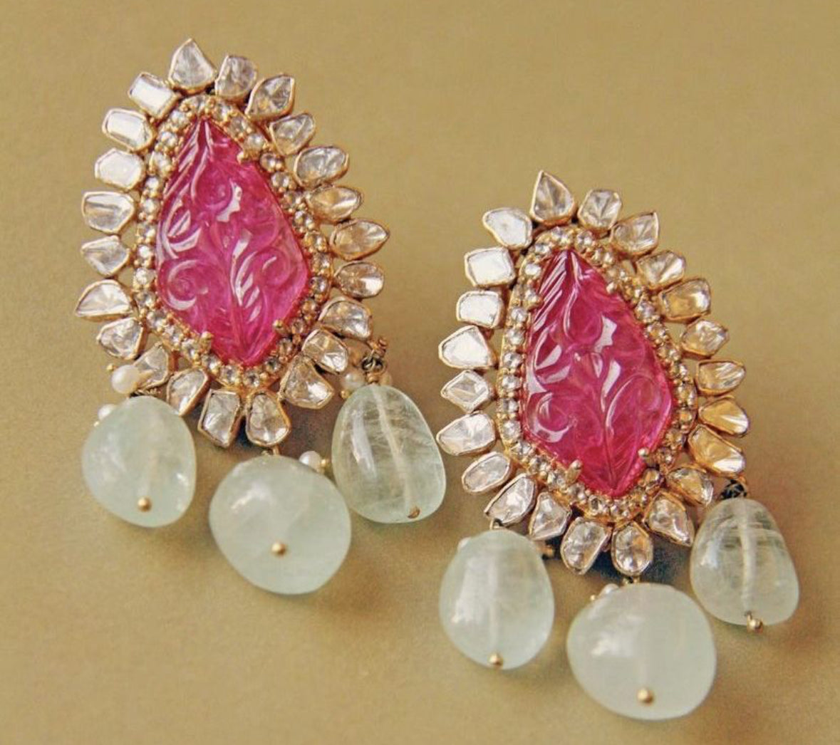925 Silver Nishi Polki Stud Earring - Amrrutam Jewellery