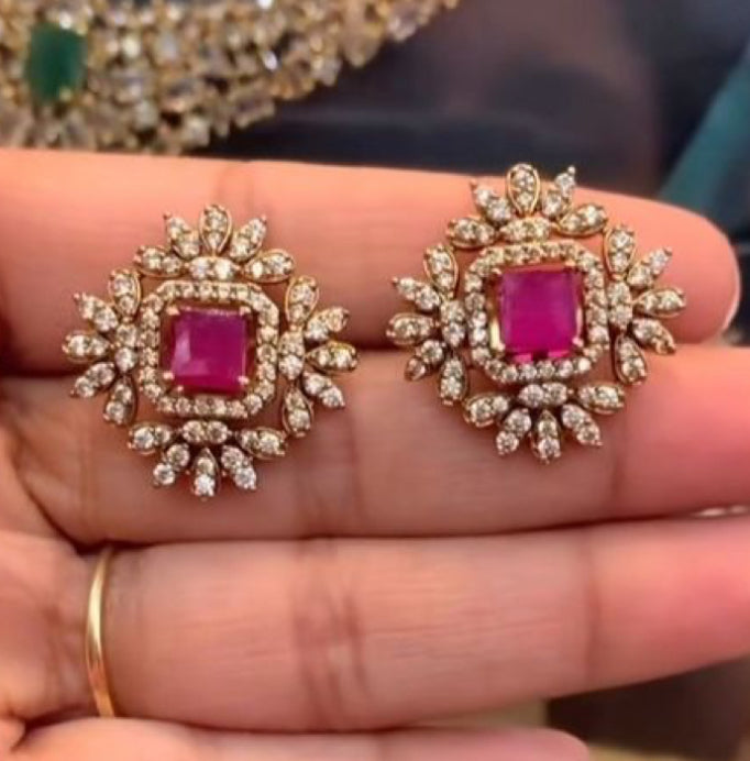 925 Silver Reshma CZ Stud Earring