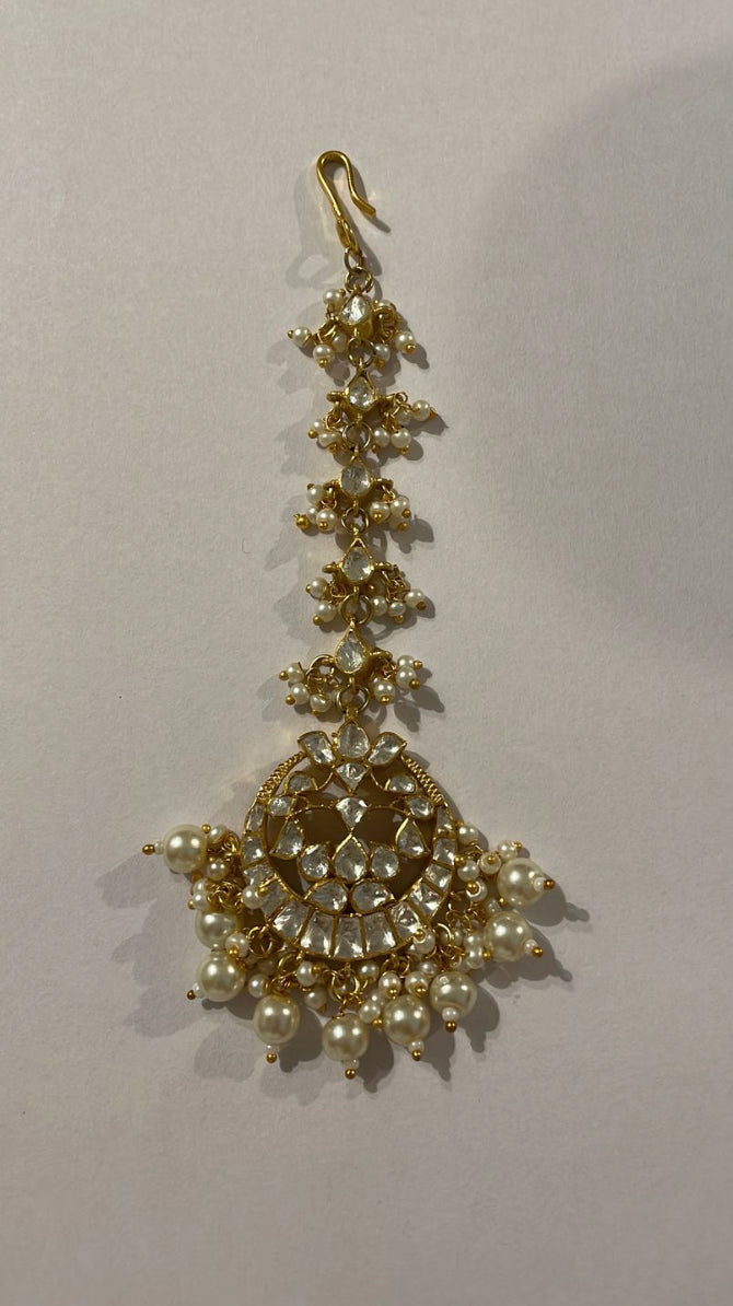 925 Silver Farosh Polki Maangtika - Amrrutam Jewellery