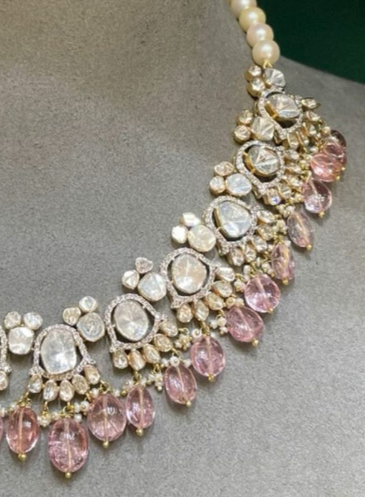 925 Silver Nyasa Bridal Polki Necklace
