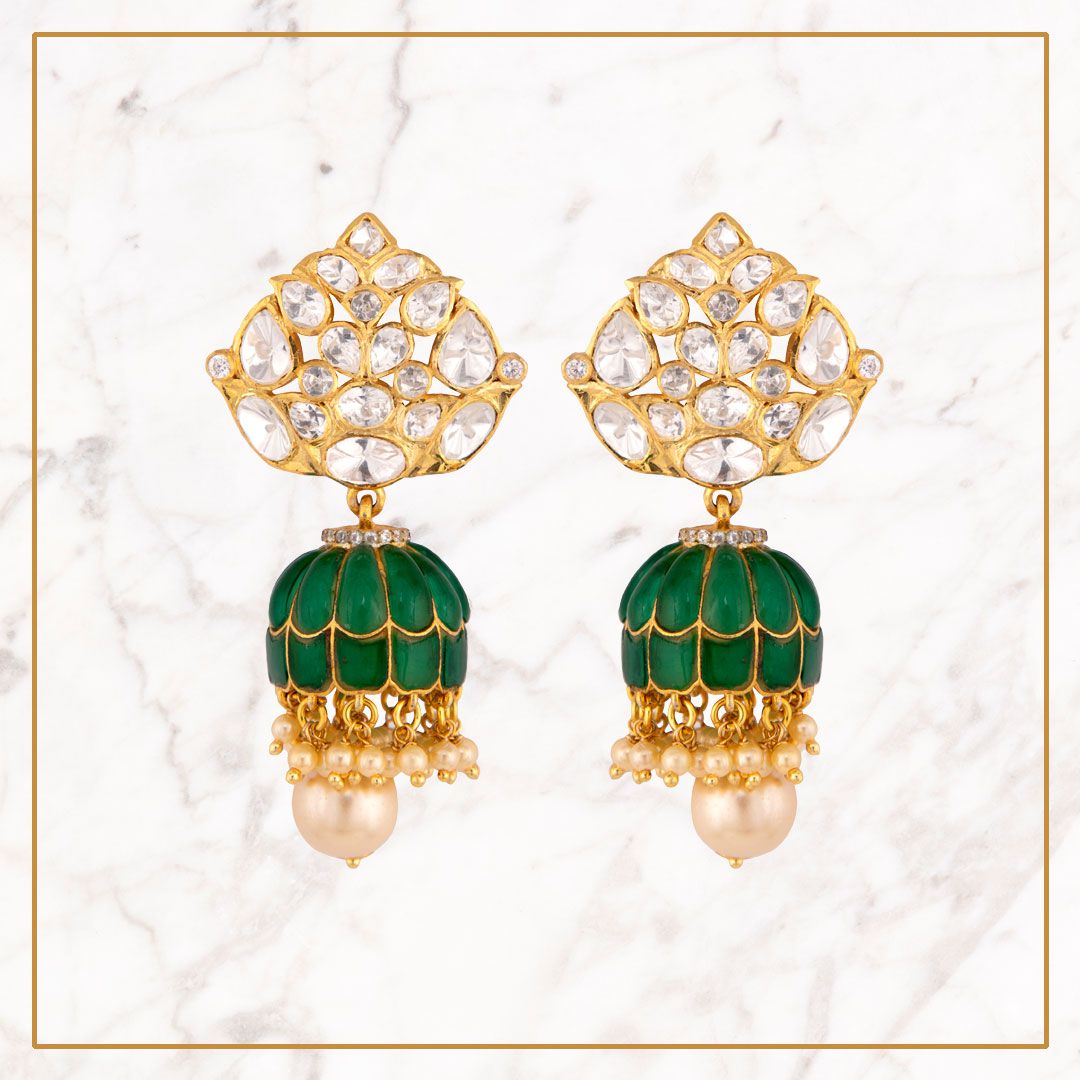 Gold Plated Jhumki Earrings - Amrrutam