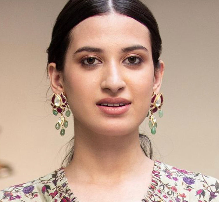 Silver Statement Lotus Earrings - Amrrutam
