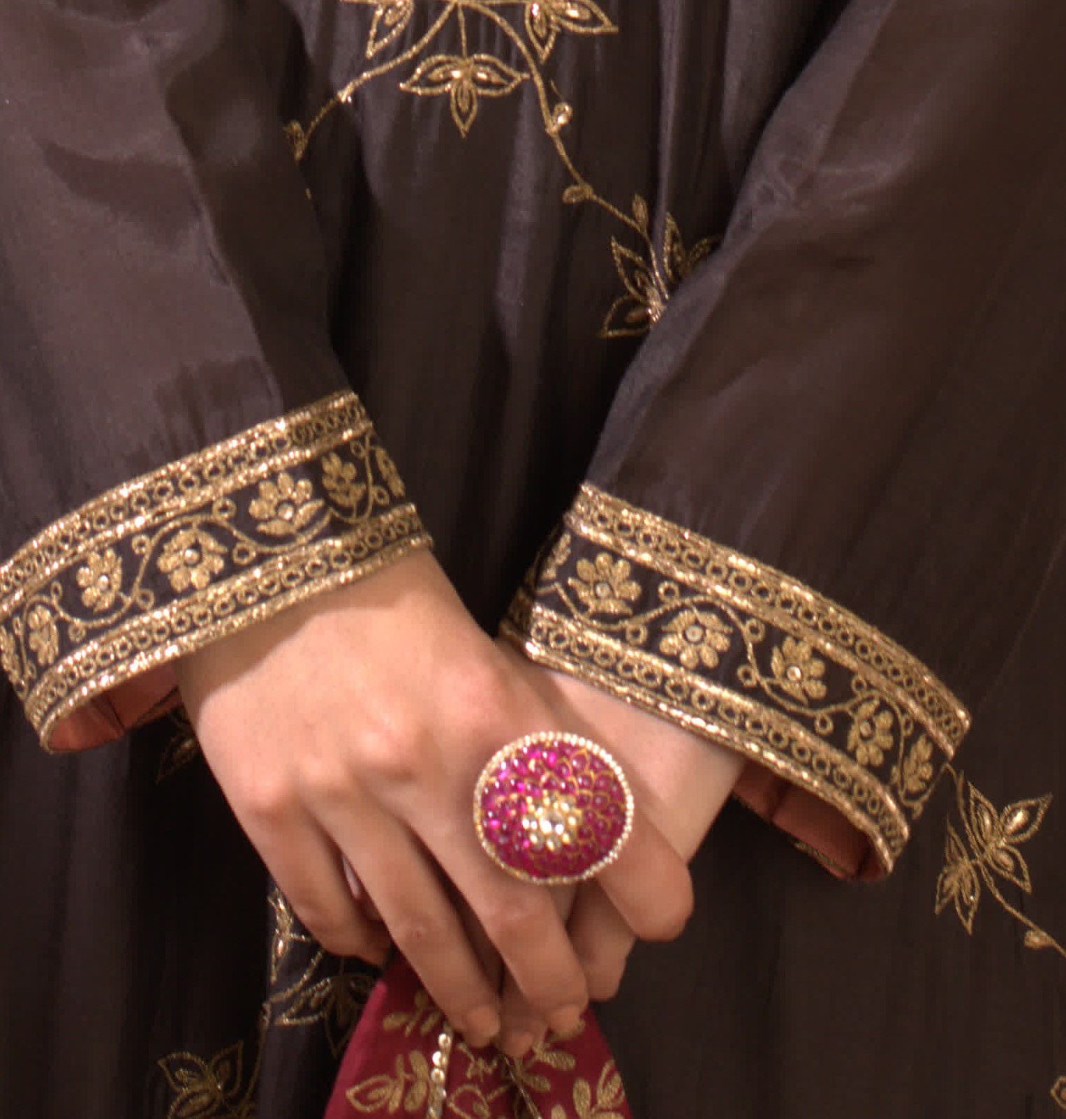 Gold Plated Silver Floral Ring - Amrrutam