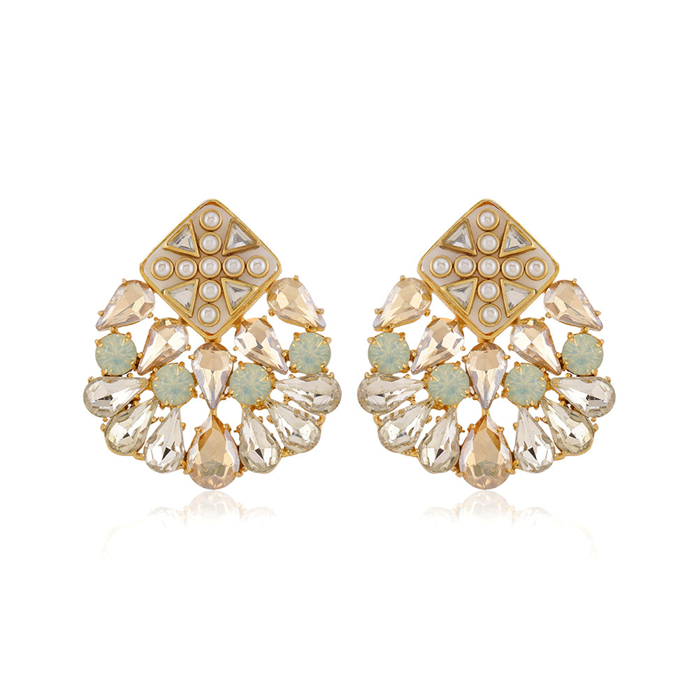 Swarovski Nivi Pearl Stud Earrings - Amrrutam