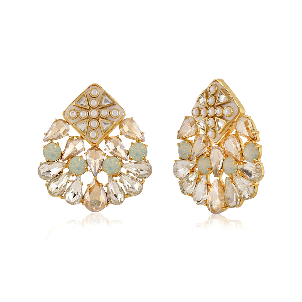 Swarovski Nivi Pearl Stud Earrings - Amrrutam