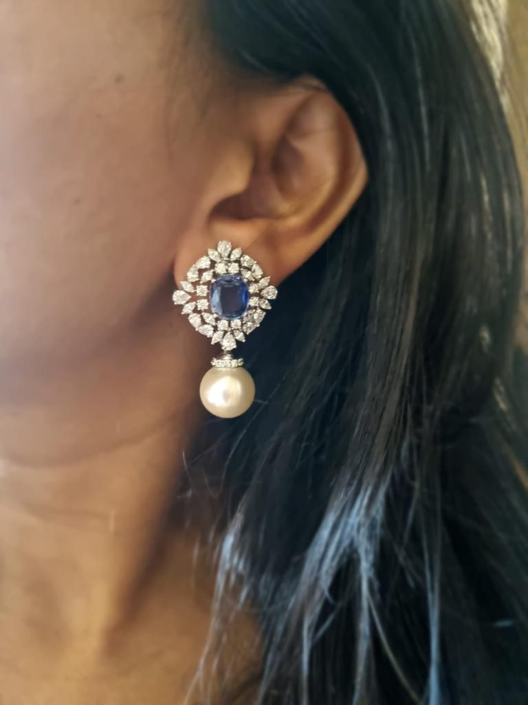 925 Silver Sapphire Drop Earring - Amrrutam