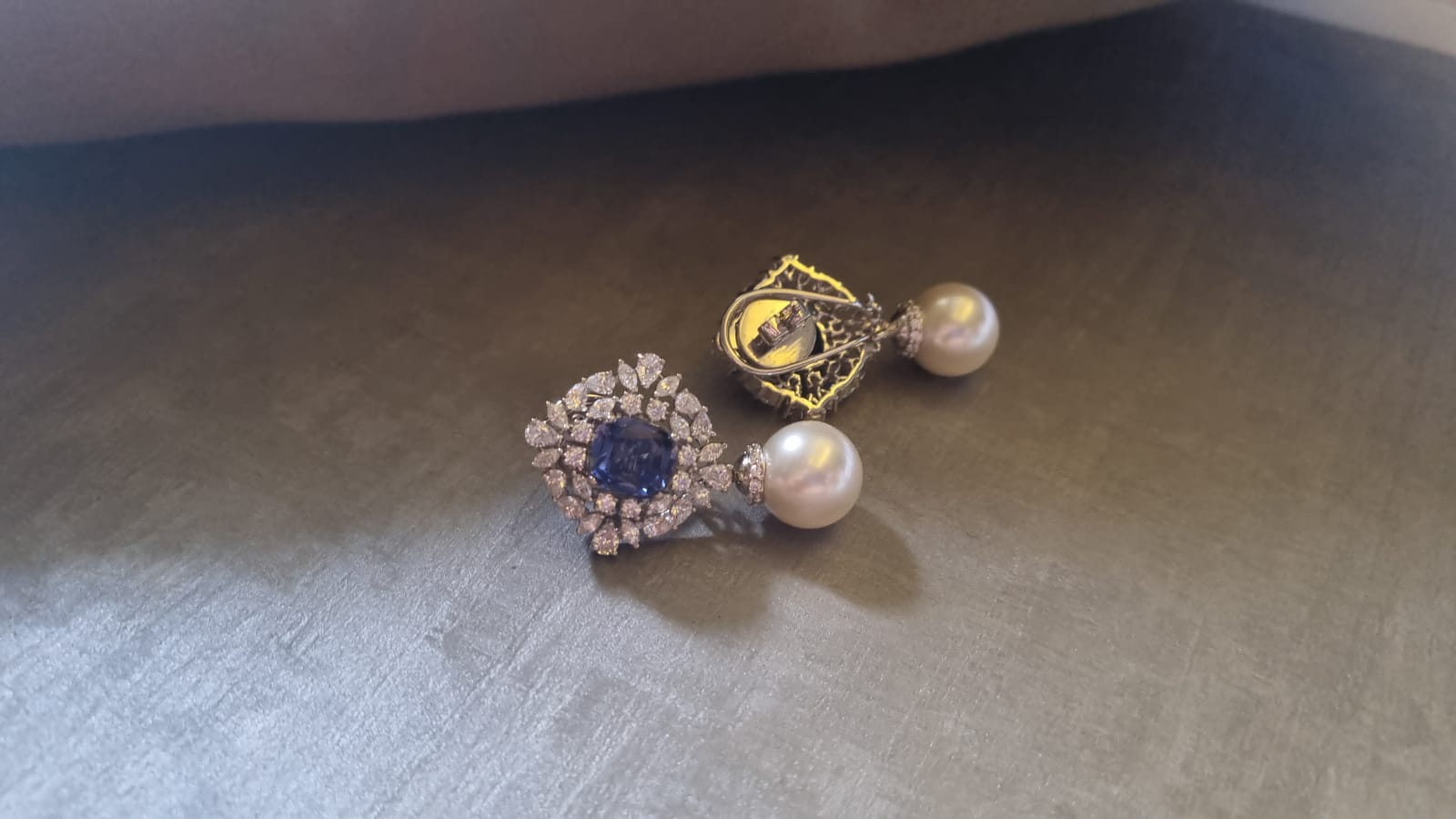 925 Silver Sapphire Drop Earring - Amrrutam