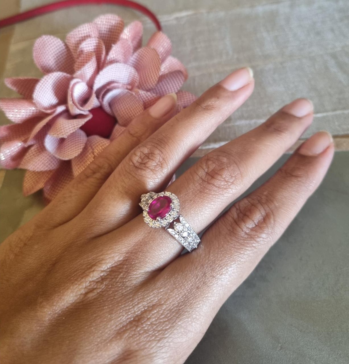 925 Silver Ruby CZ Ring - Amrrutam
