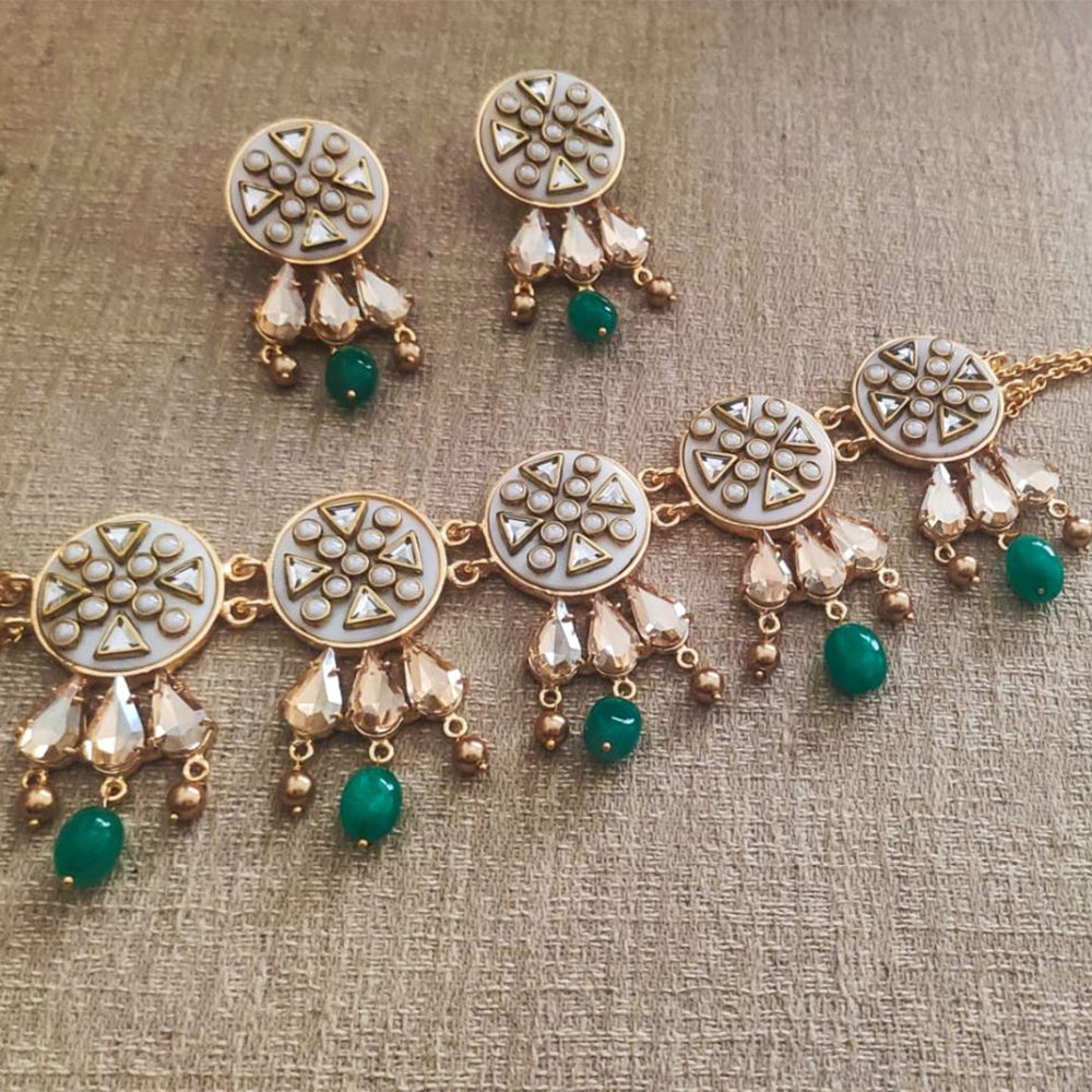 Swarovski Emerald Choker Set - Amrrutam