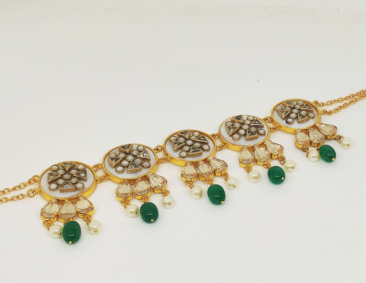 Swarovski Emerald Choker Set - Amrrutam