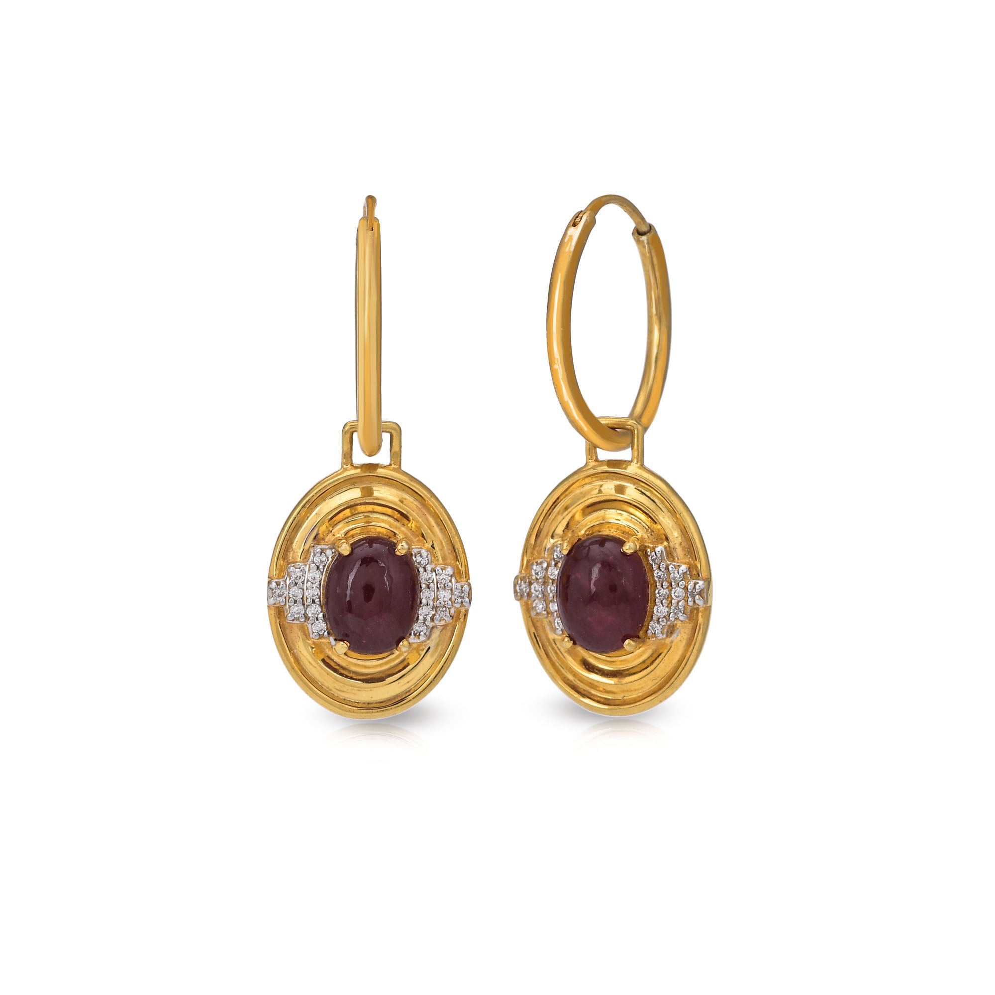 RIPPLE RUBY CHARM EARRING - Amrrutam