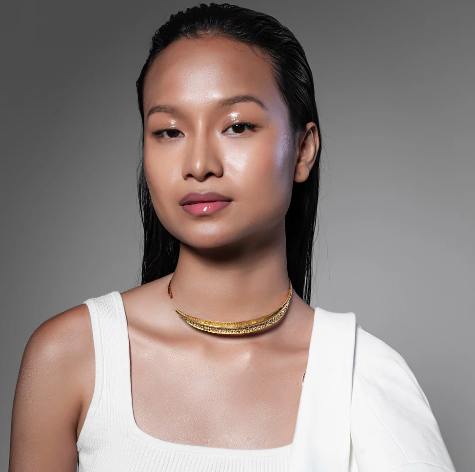 Golden Leaf Choker Necklace (Thin ) - Amrrutam