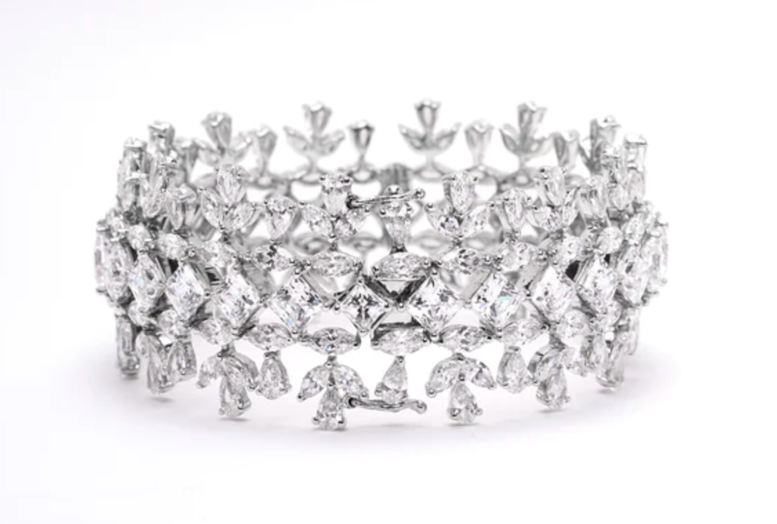 925 Silver Statement Swarovski Bracelet - Amrrutam