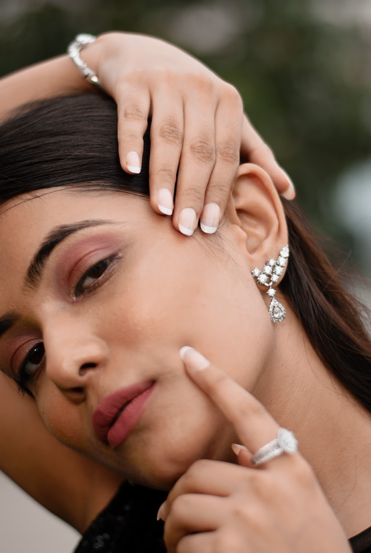 925 Silver Swarovski Earrings - Amrrutam