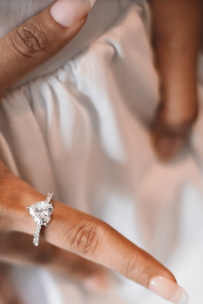 925 Silver Heart Swarovski Ring - Amrrutam