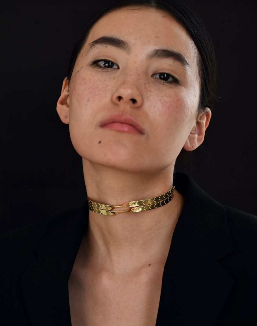 Twisted Enamel Choker Necklace - Amrrutam