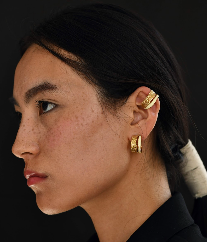 Pearl Enamel Huggie Hoop Earrings - Amrrutam