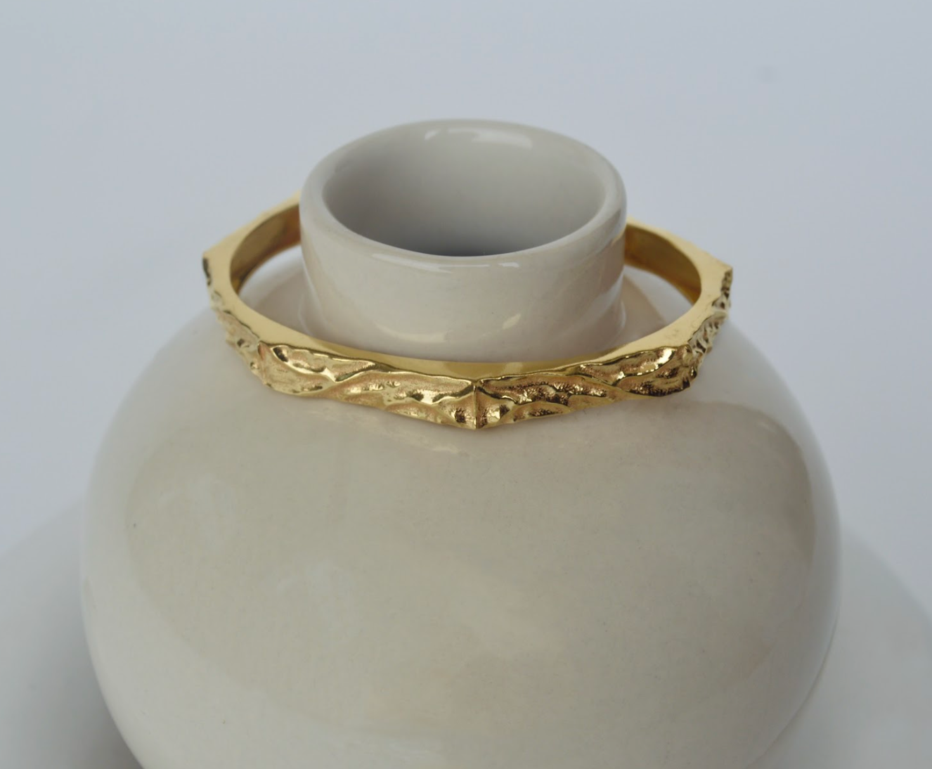 Textured Hexagonal Bangle Bracelet - Amrrutam