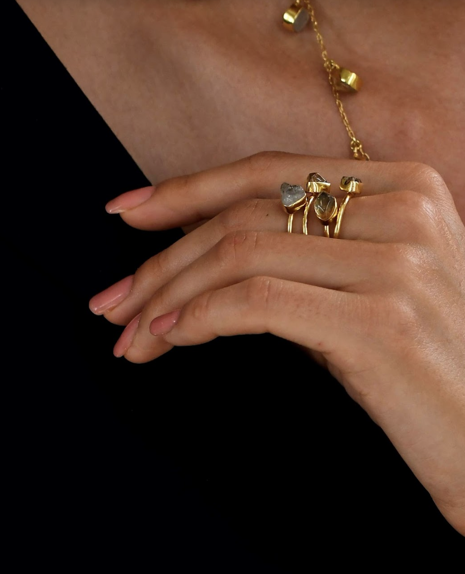 Stackable Crystal Rings (Set of 3) - Amrrutam