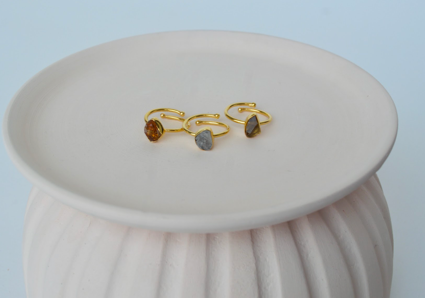Stackable Crystal Rings (Set of 3) - Amrrutam