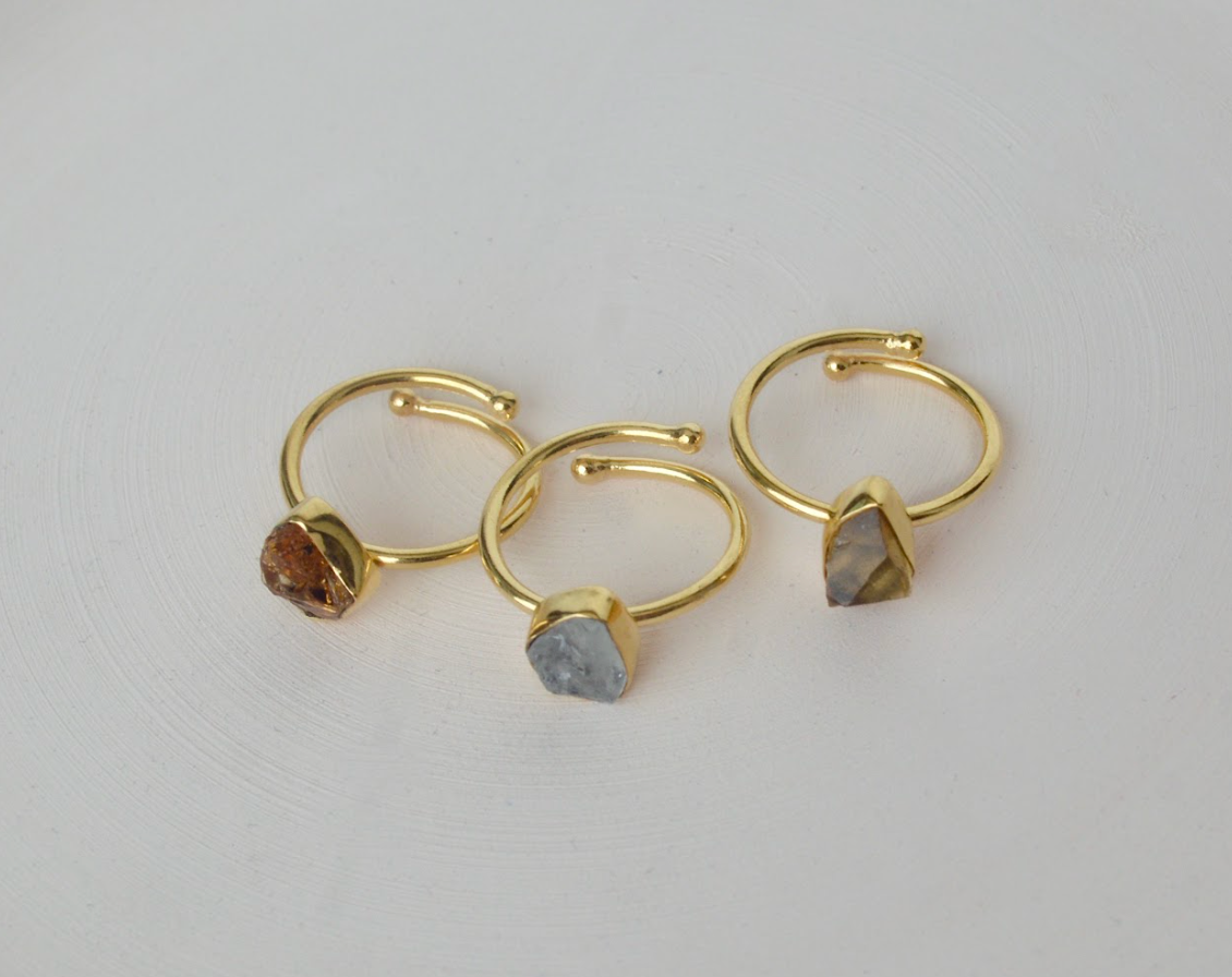 Stackable Crystal Rings (Set of 3) - Amrrutam