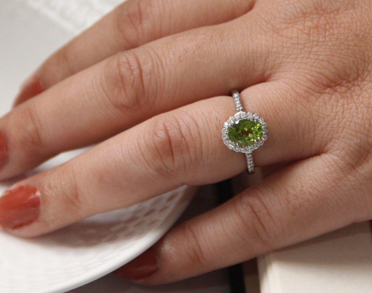 925 Silver Peridot Cocktail Ring - Amrrutam