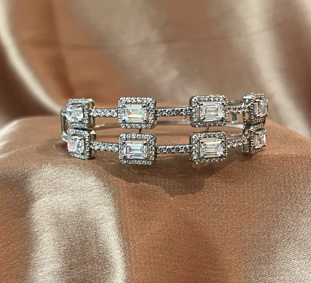 925 Silver Swarovski Bangle - Amrrutam