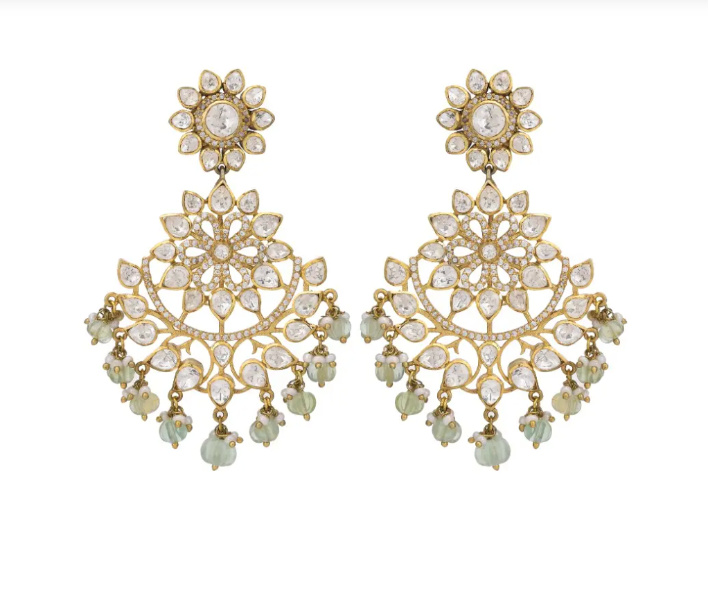 925 Arka Polki Chandbali Earrings - Amrrutam