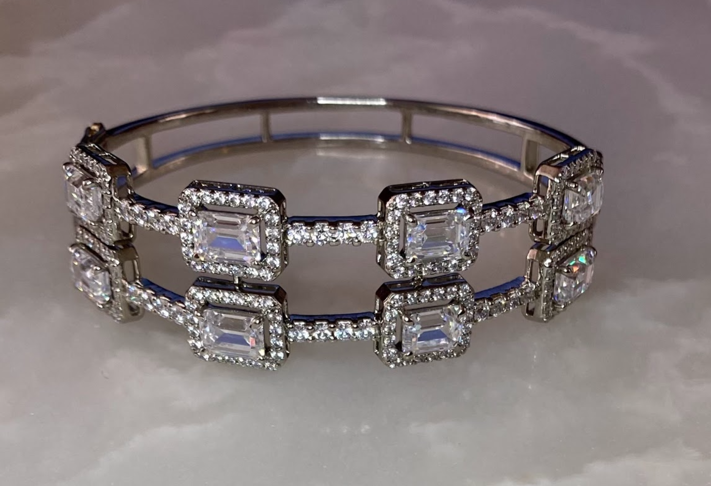925 Silver Swarovski Bangle - Amrrutam