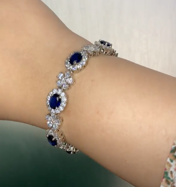 925 Silver Swarovski Bracelet - Amrrutam