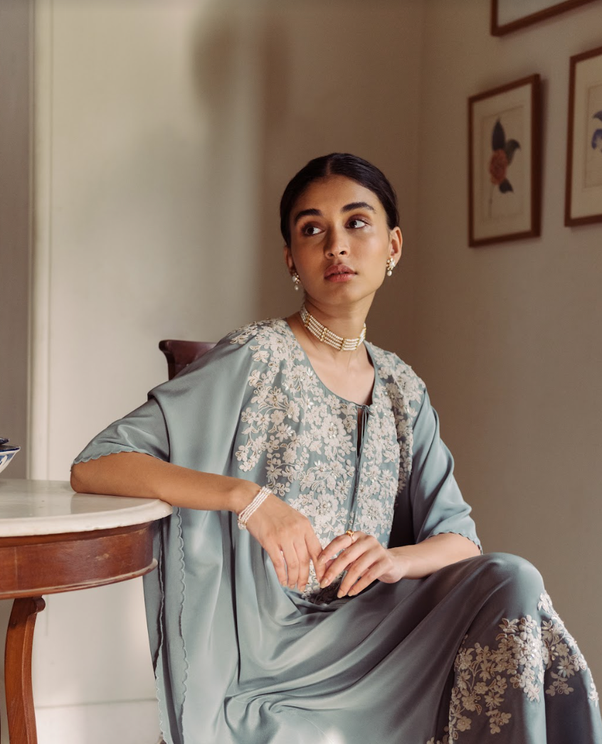 925 Silver Roza Pearl Polki Choker - Amrrutam