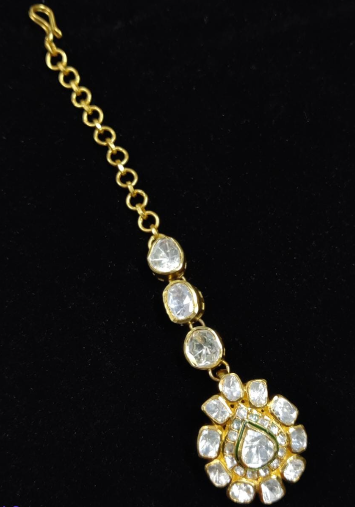 925 Silver Kalika Polki Maangtika - Amrrutam