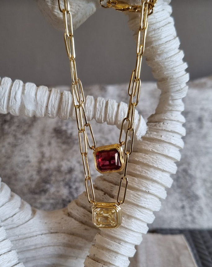 925 Silver Paperclip Chain Pendant Necklace - Amrrutam