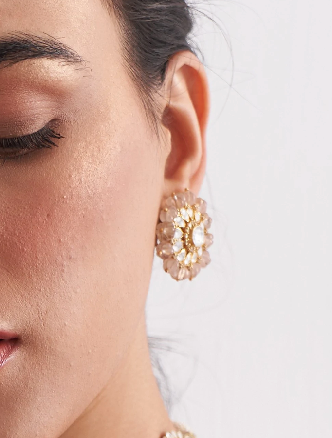 925 Silver Roza Stud Earrings - Amrrutam