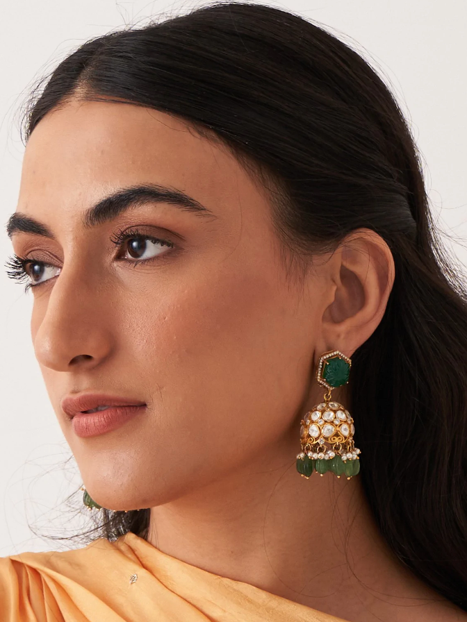 925 Silver Zeenat Jhumka Earrings - Amrrutam