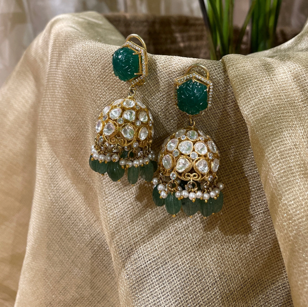 925 Silver Zeenat Jhumka Earrings - Amrrutam