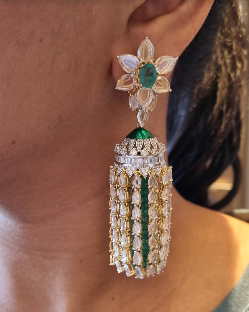 925 Silver CZ Jhumka Earring - Amrrutam
