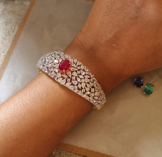 925 Silver Changeable Colorstone CZ Bracelet - Amrrutam