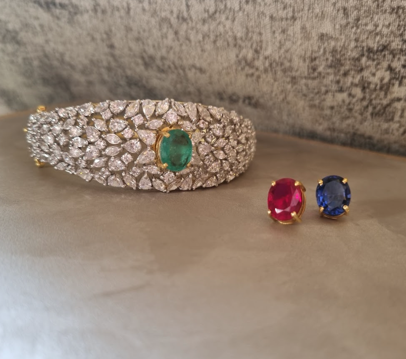 925 Silver Changeable Colorstone CZ Bracelet - Amrrutam