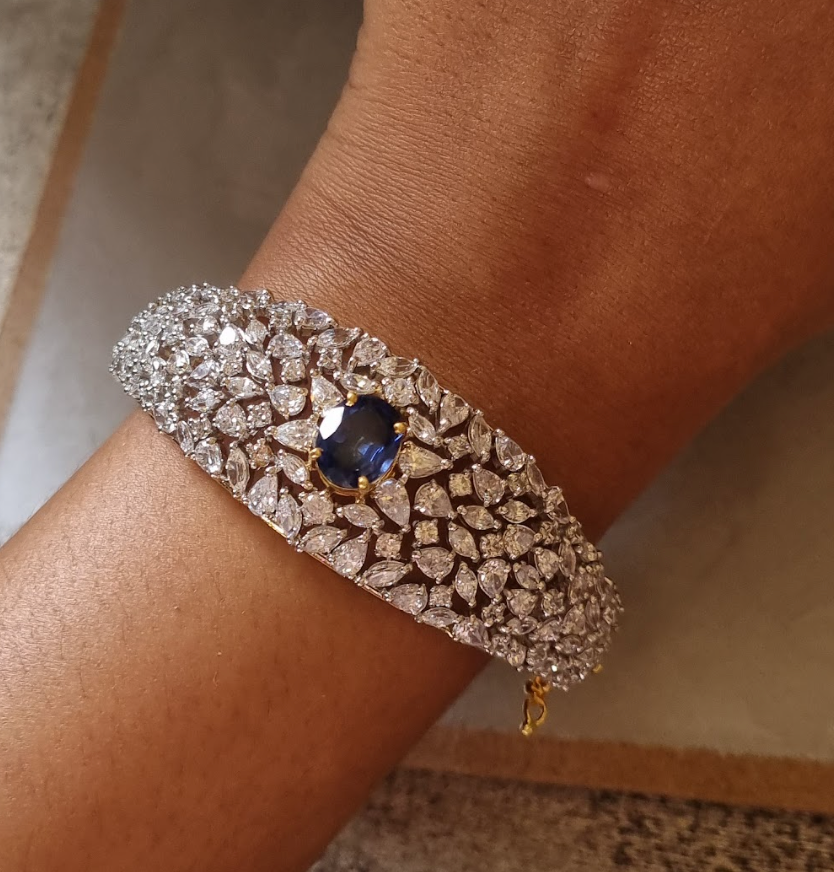 925 Silver Changeable Colorstone CZ Bracelet - Amrrutam