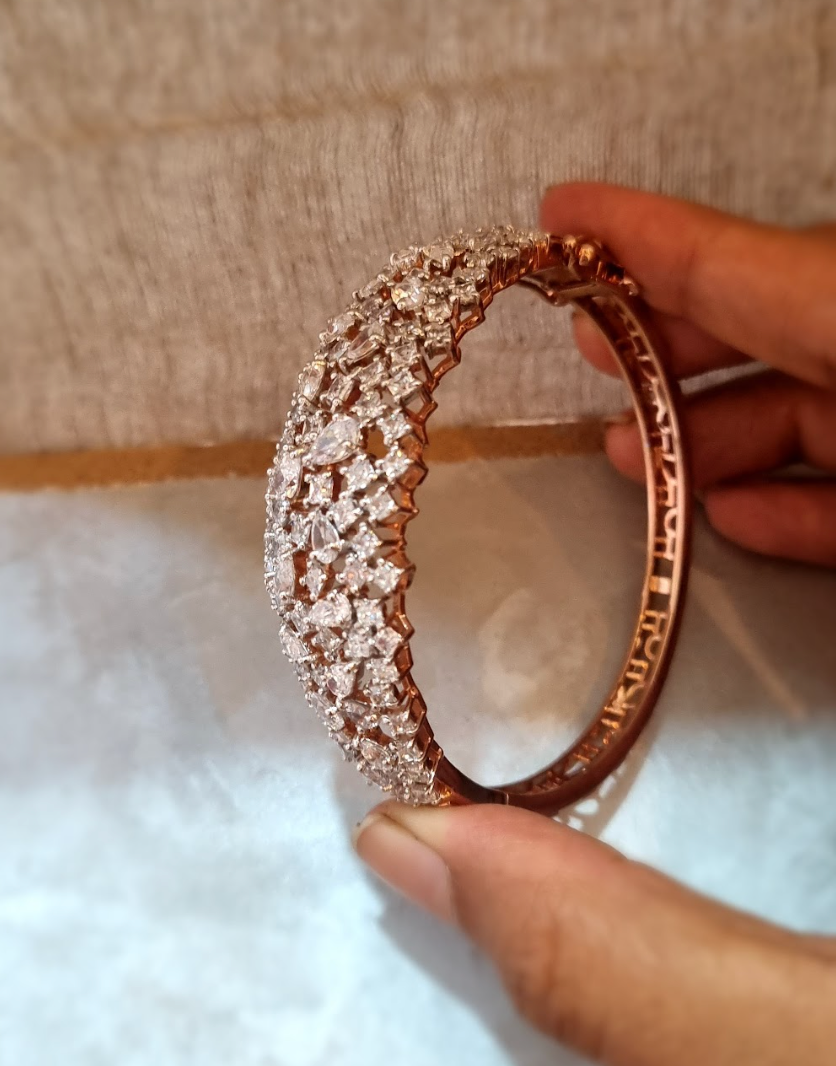 925 Silver Kelly CZ Bracelet - Amrrutam
