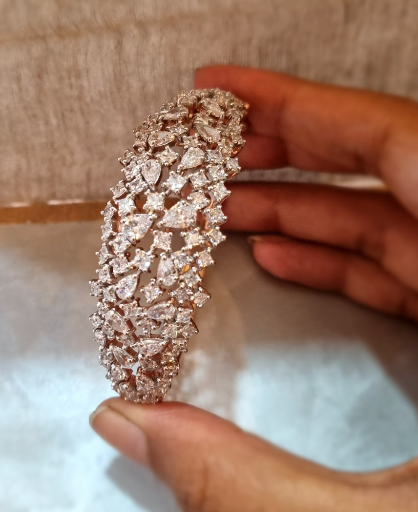 925 Silver Kelly CZ Bracelet - Amrrutam