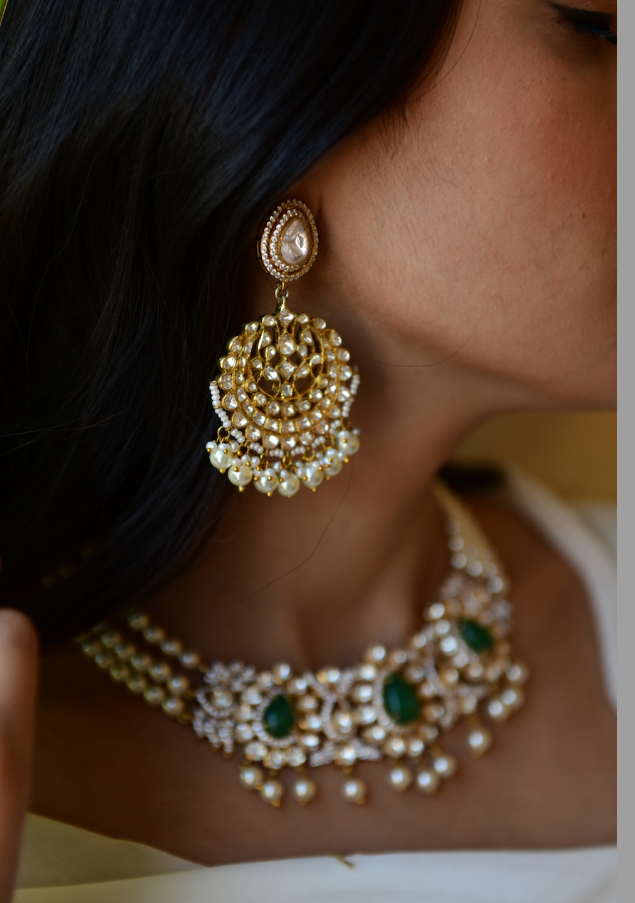 925 Silver Miyora Polki Choker Necklace - Amrrutam