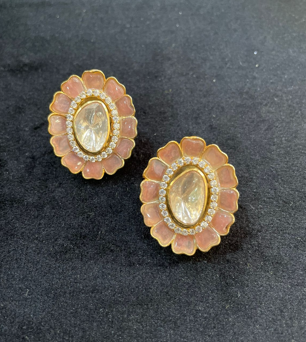 925 Silver Suvasa Stud Earring - Amrrutam