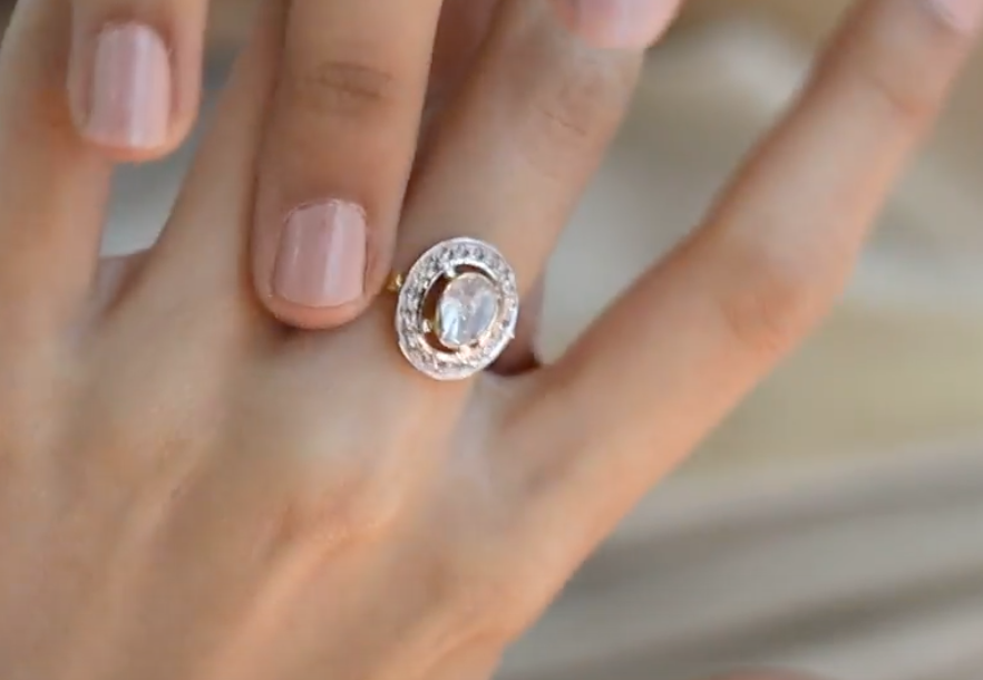 14K Gold Diamond Polki Ring