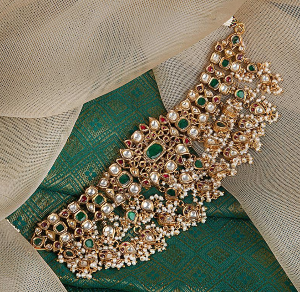 925 Silver Chahanya Surya Chandra Necklace - Amrrutam